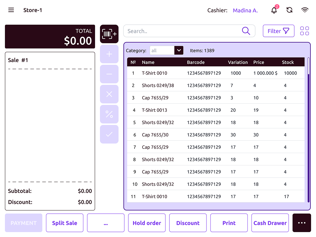 YoShop Retail - product catalog