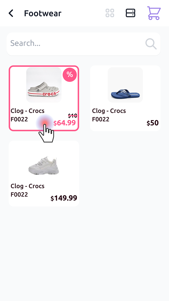 YoShop Retail - clothing size grid